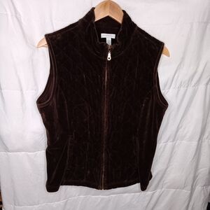 Charter Club Brown Velvet Vest with Tailored Fit